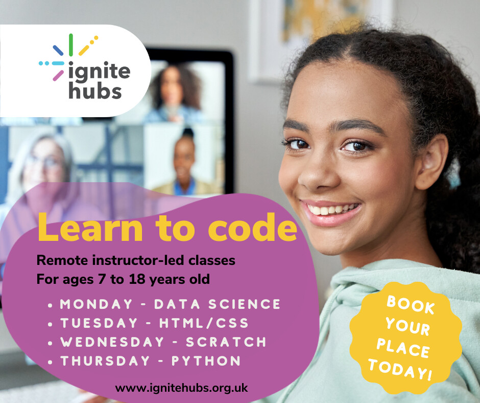 Online HTML/CSS coding  club with Ignite Hubs