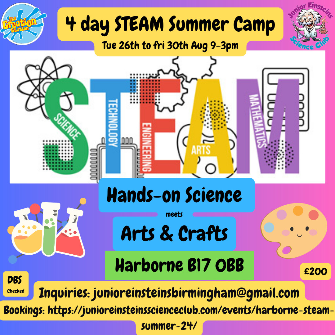Summer Science & Art Holiday camp in Harborne Bham (STEAM  Camp)