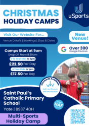 Photo of A uSports Multi Sports Holiday Camp | St Paul's Catholic Primary School (Yate, Bristol) | Christmas Holidays 2024/5