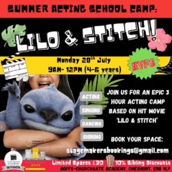 Photo of EYFS SUMMER ACTING CAMP: LILO & STITCH!  (4-6 YEARS)
