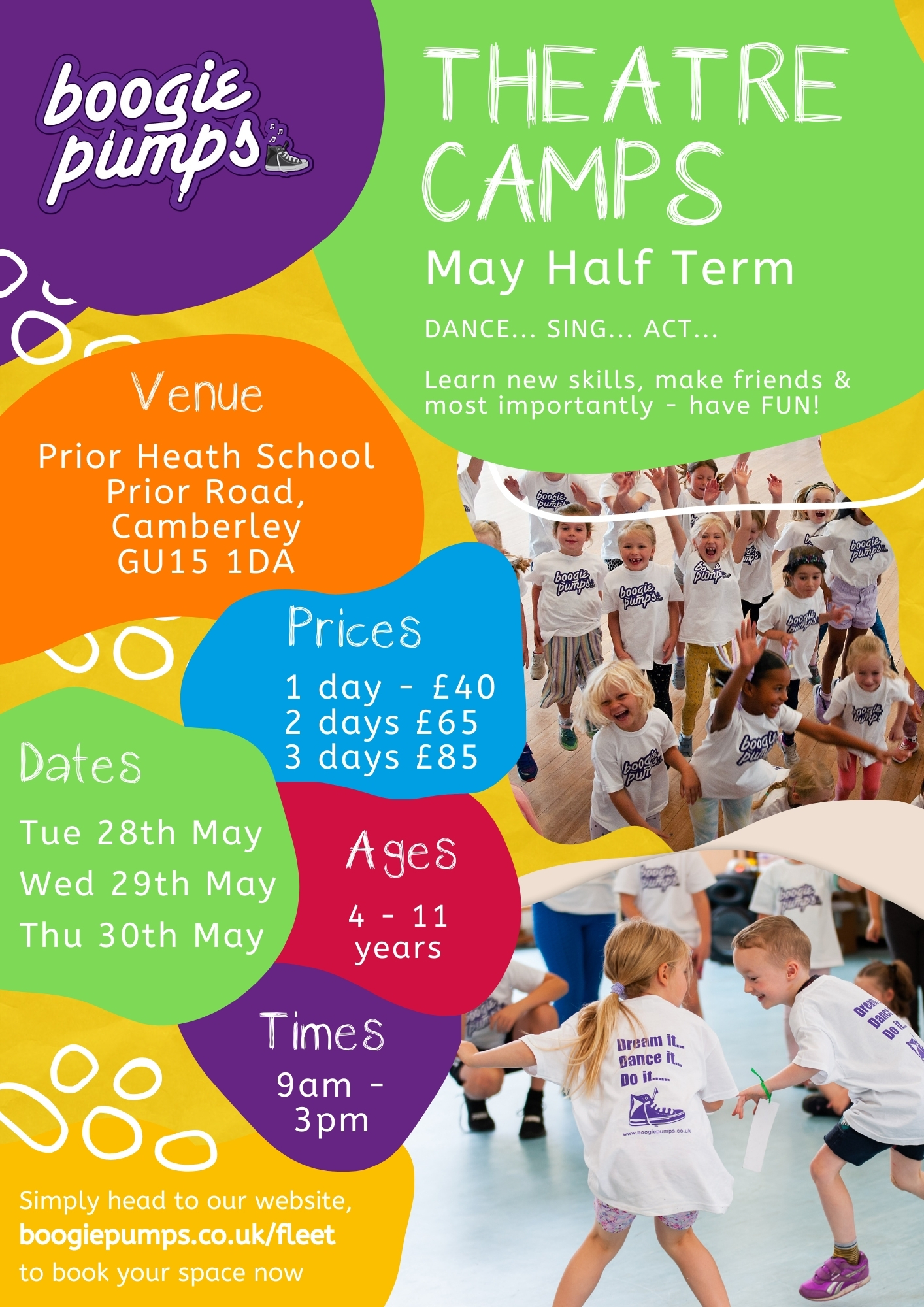 Boogie Pumps Camberley, May Half Term Theatre Camps