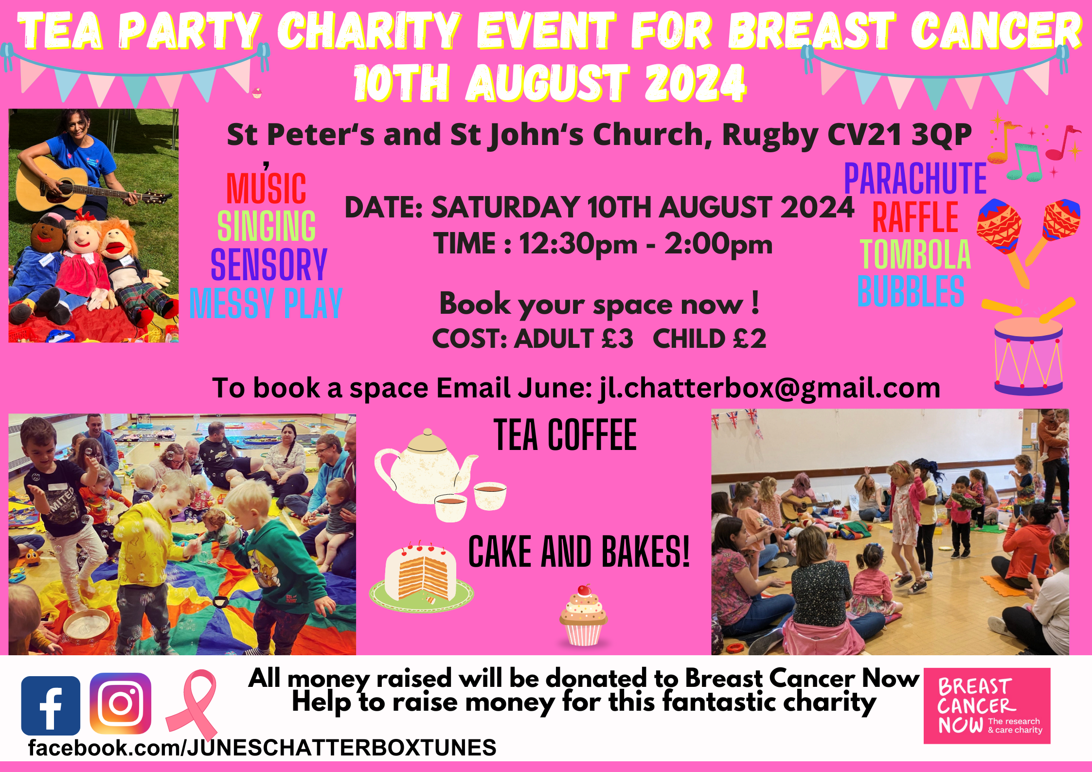Photo of Charity Tea Party for Breast Cancer Saturday 10th August 2024 in Rugby