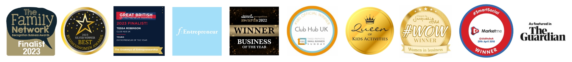 Logos of awards given to ClubHub